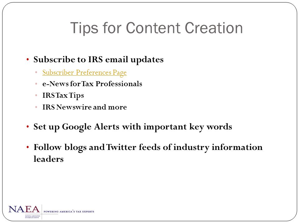 Tips for Content Creation