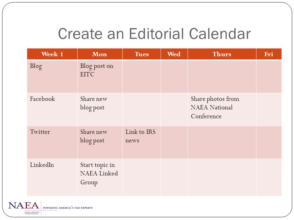 Create an Editorial Calendar