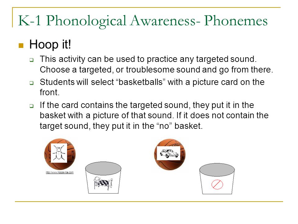 K-1 Phonological Awareness- Phonemes