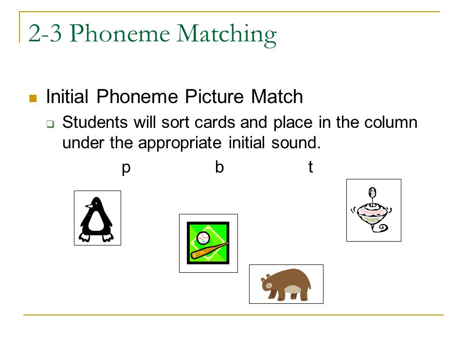 2-3 Phoneme Matching Initial Phoneme Picture Match