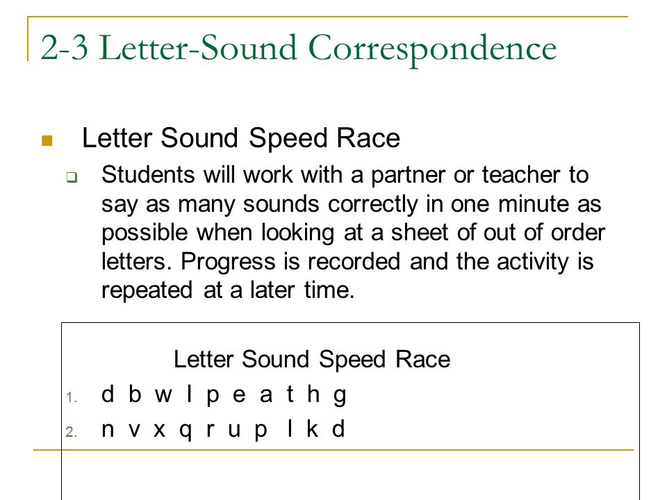 2-3 Letter-Sound Correspondence