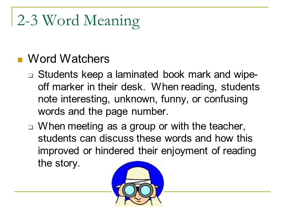 2-3 Word Meaning Word Watchers