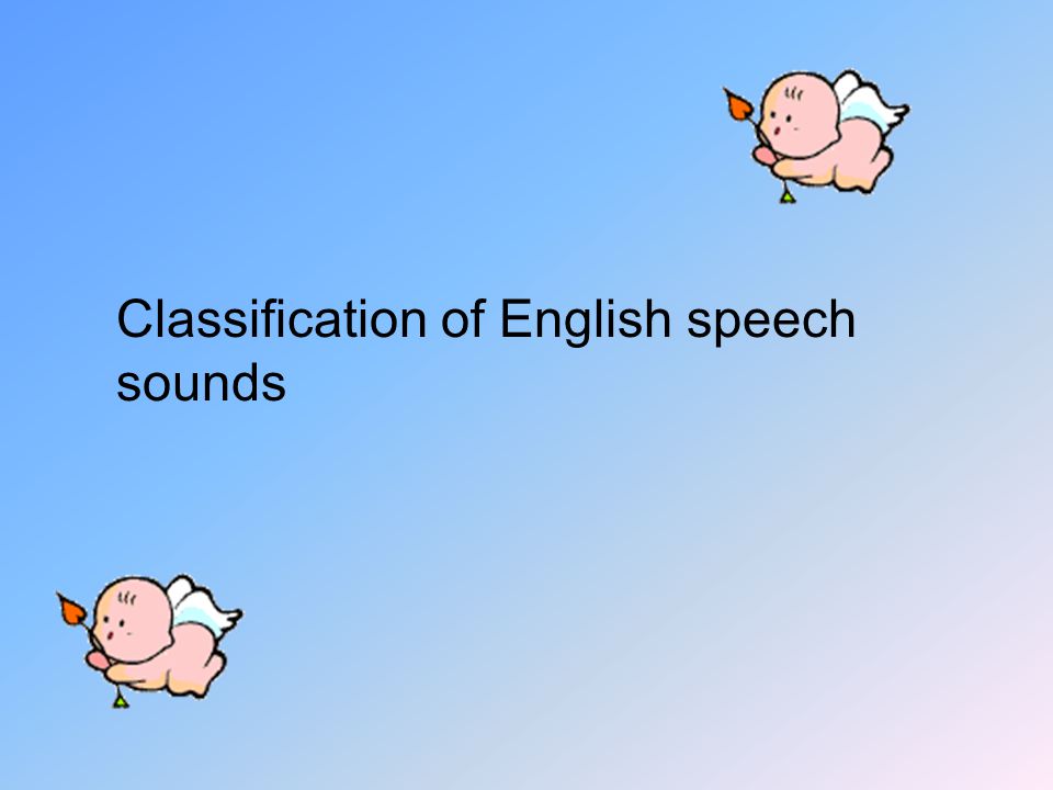 Classification of English speech sounds