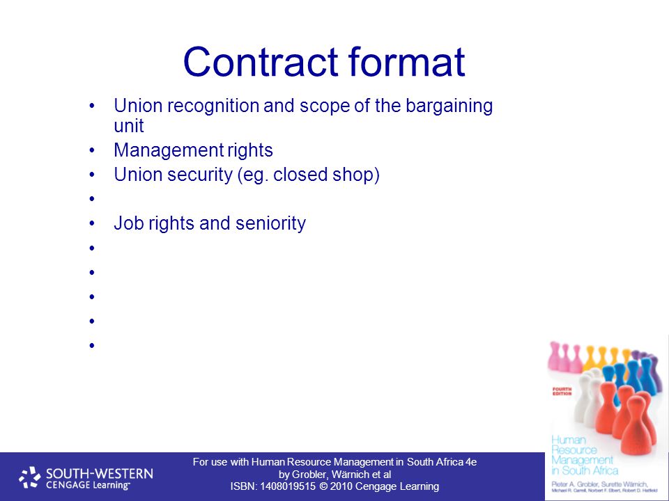 Contract format Union recognition and scope of the bargaining unit
