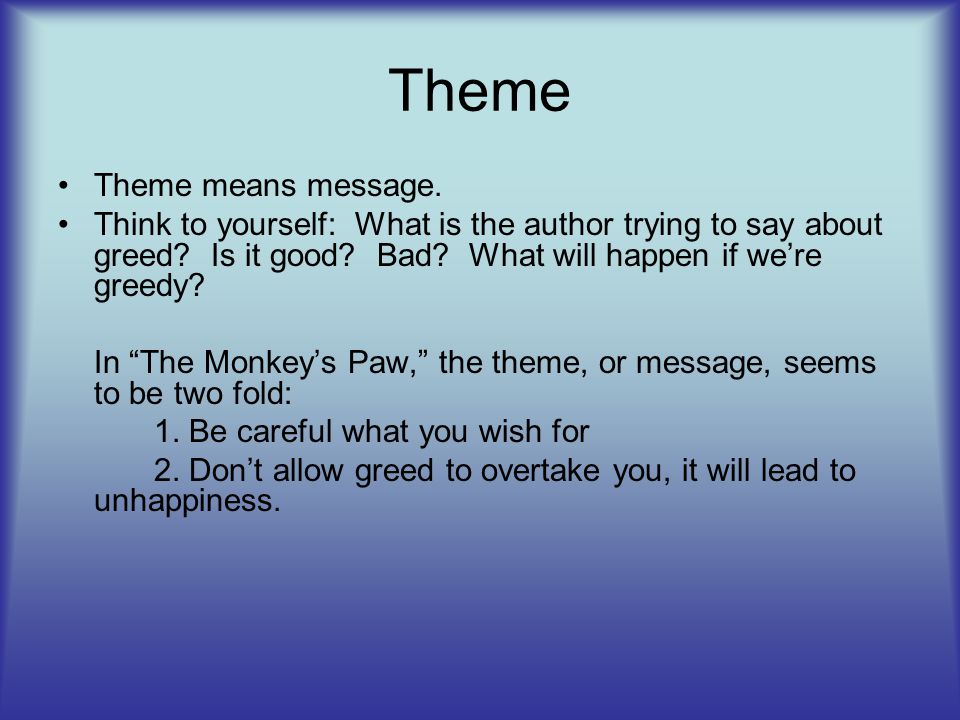 The Monkey's Paw” Literary Elements. - ppt video online download