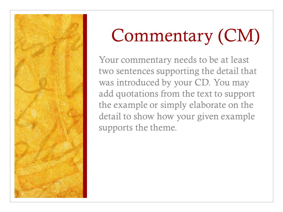Commentary (CM)
