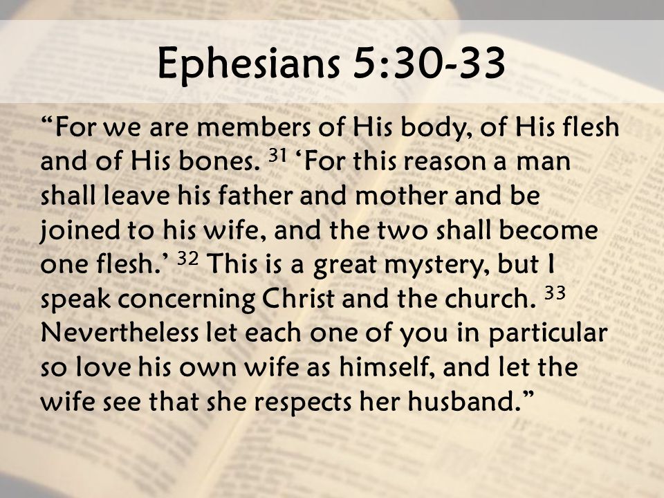 Ephesians 5:30-33