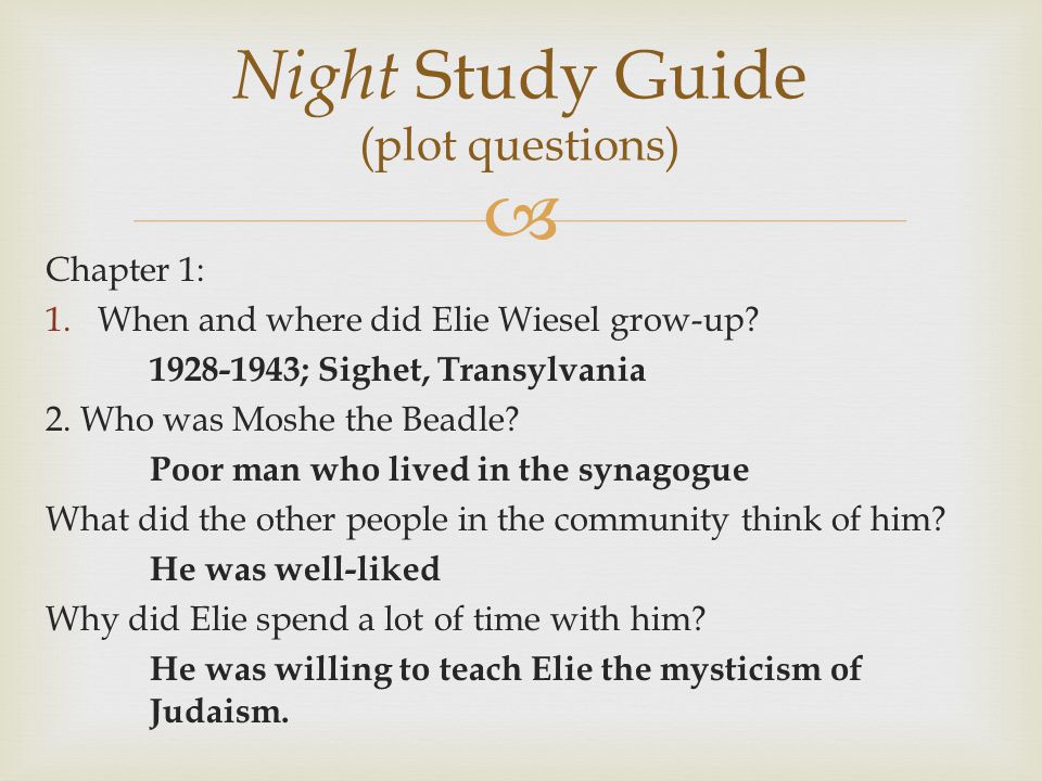 night study questions