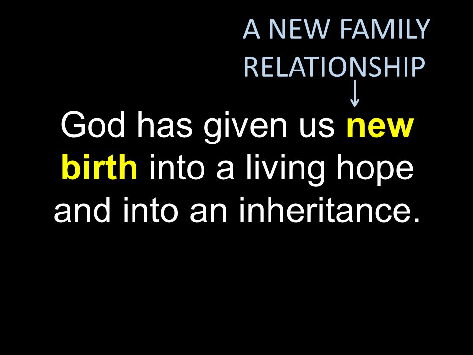 God has given us new birth into a living hope and into an inheritance.