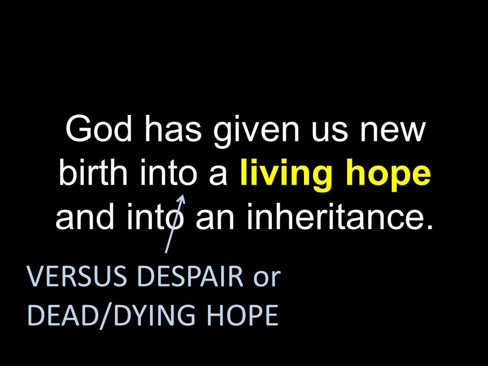 God has given us new birth into a living hope and into an inheritance.