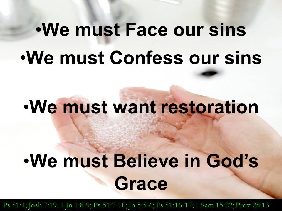 We must Confess our sins