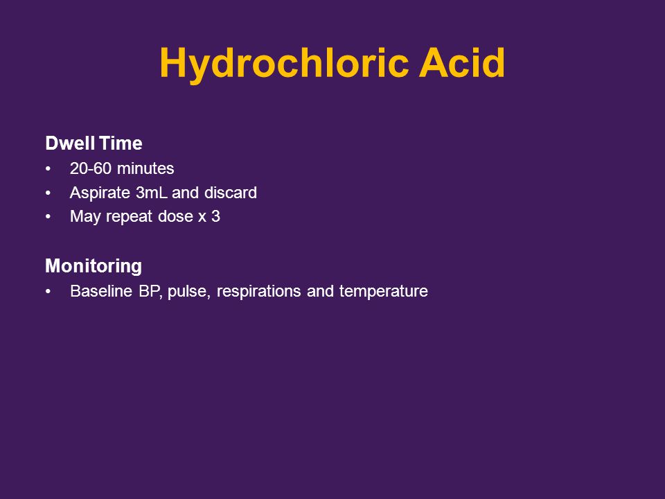 Hydrochloric Acid Dwell Time Monitoring minutes