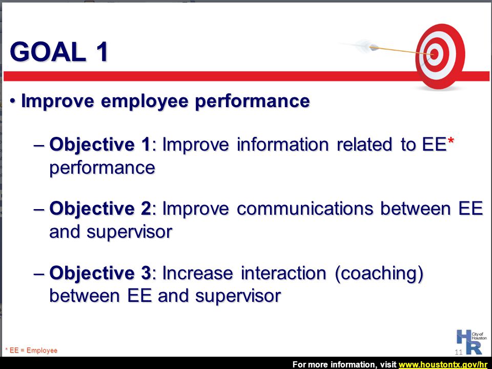 GOAL 1 Improve employee performance