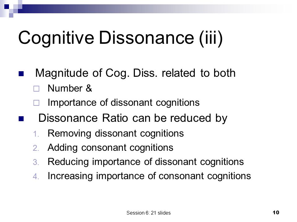 Cognitive Dissonance (iii)