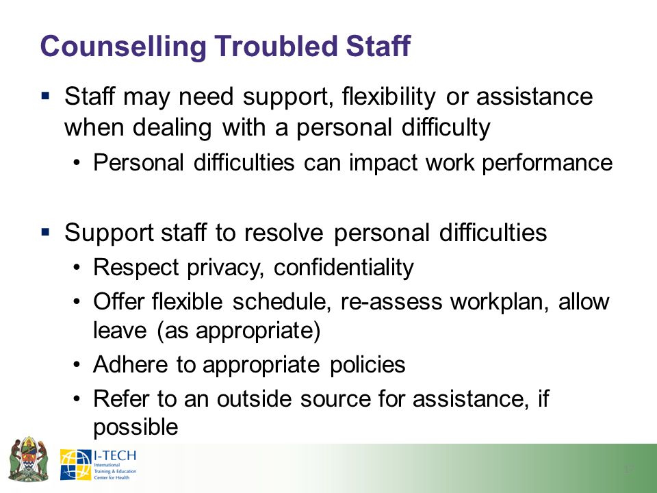 Counselling Troubled Staff