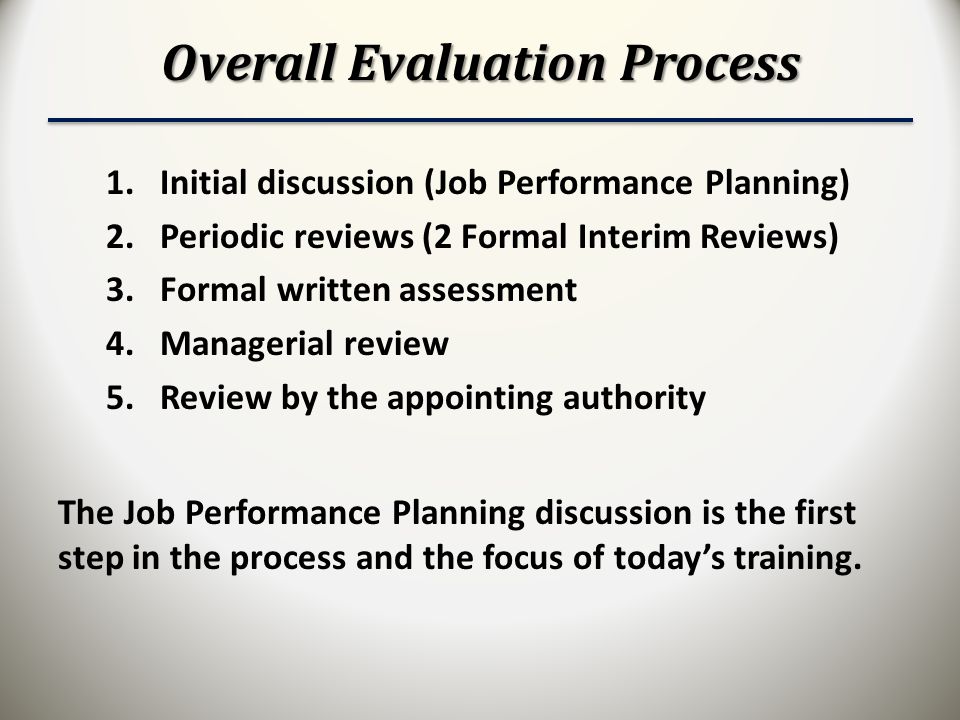 Overall Evaluation Process