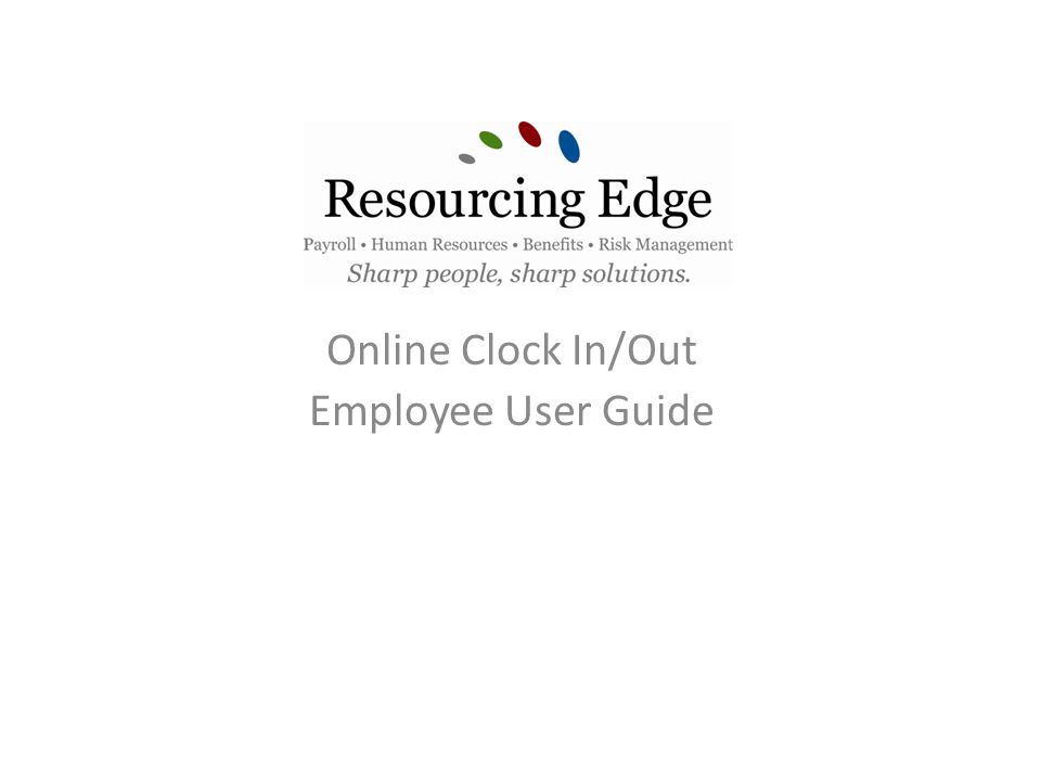 Online Clock In/Out Employee User Guide