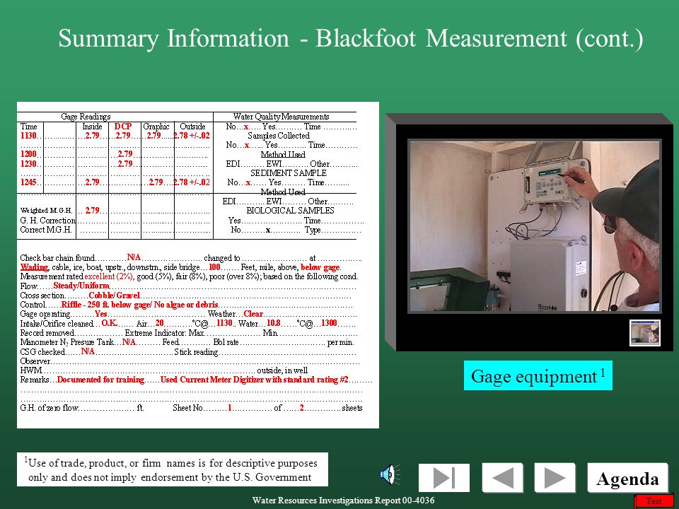 Summary Information - Blackfoot Measurement (cont.)
