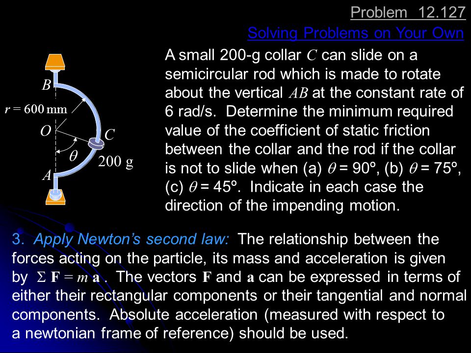 Problem A Small 0 G Collar C Can Slide On A Ppt Video Online Download