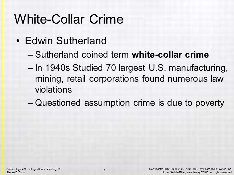 White-Collar Crime Definition: A crime committed by a person of respectability and high social status in the course of his occupation