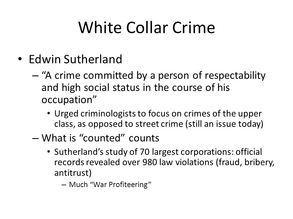 Political and White Collar Crime - ppt video online download