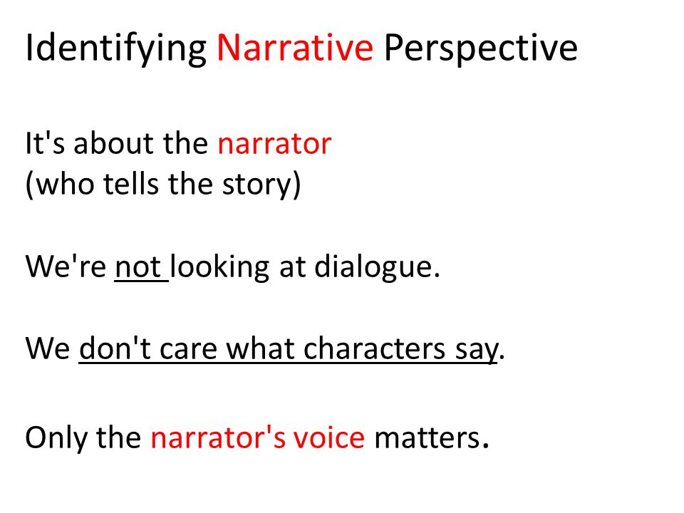 Identifying Narrative Perspective
