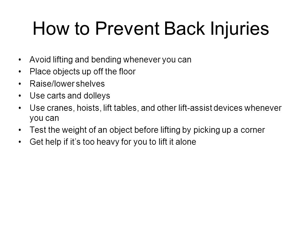 How to Prevent Back Injuries