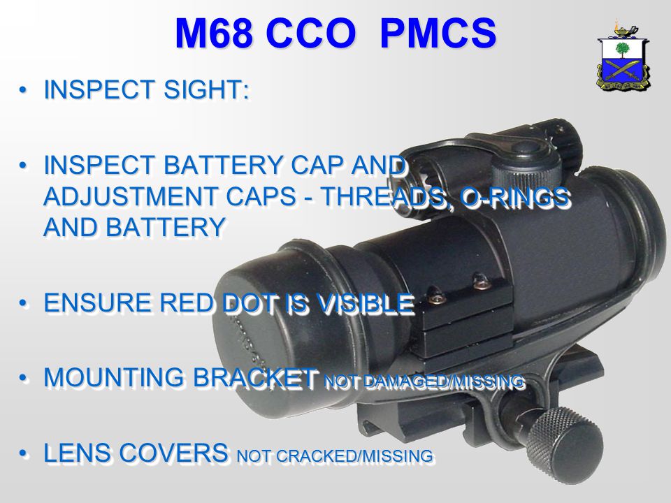 M68 CCO Pmcs inspect sight.