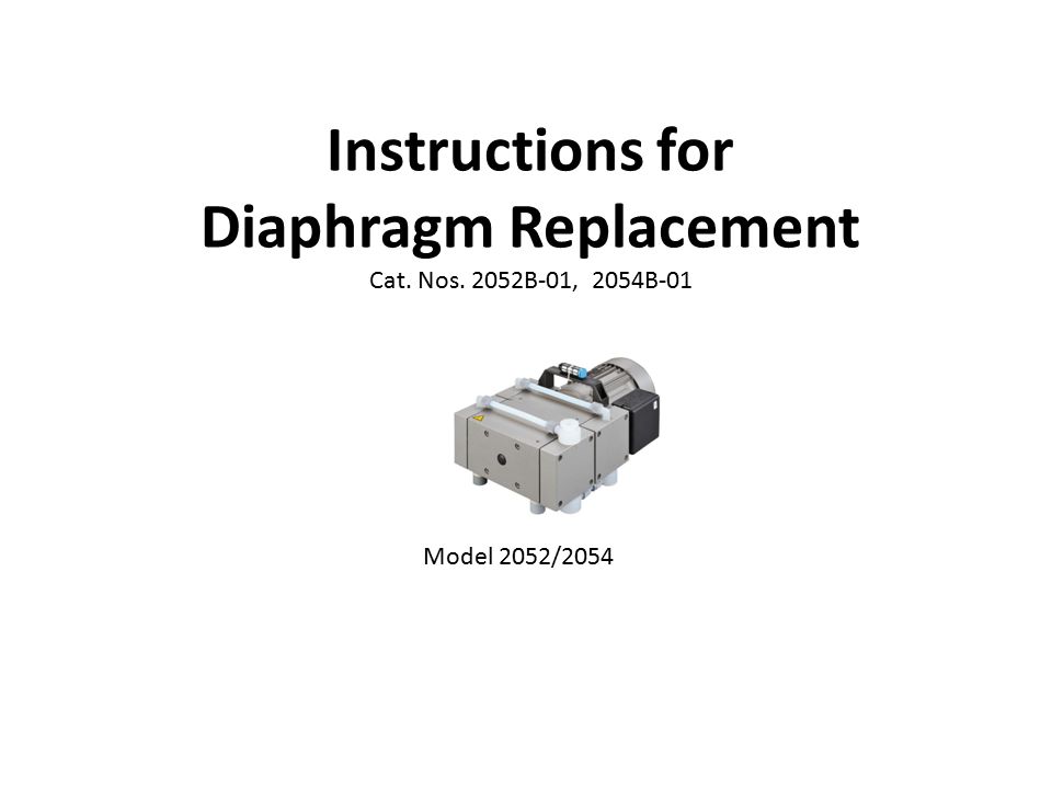 Instructions for Diaphragm Replacement Cat. Nos. 2052B-01, 2054B-01
