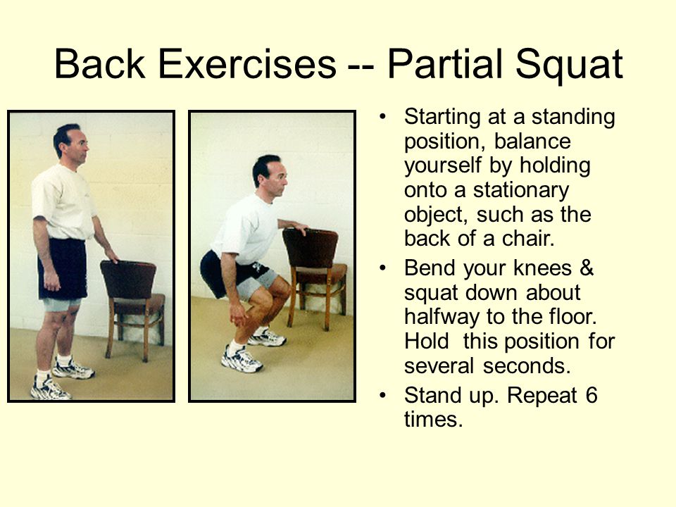 Back Exercises -- Partial Squat