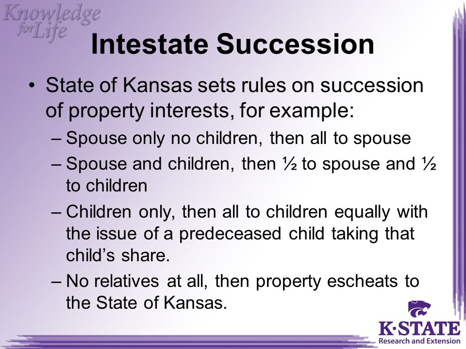 Kansas Intestate Succession Chart