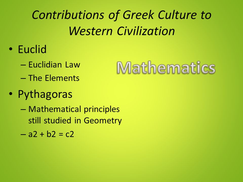 greek contributions to western civilization