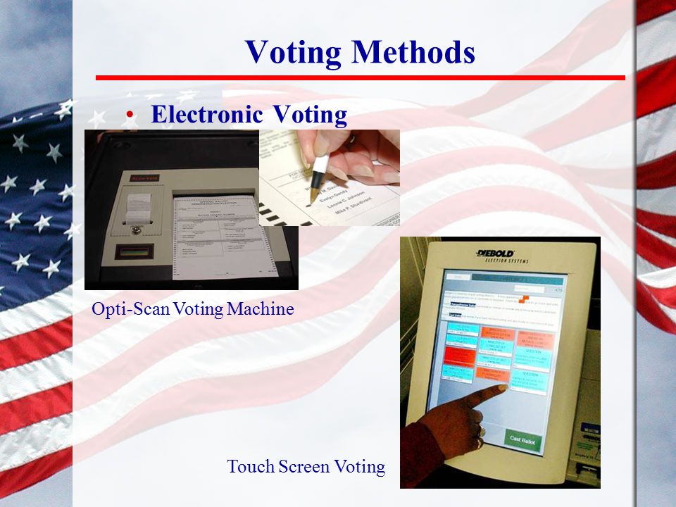 Voting Methods Electronic Voting Opti-Scan Voting Machine