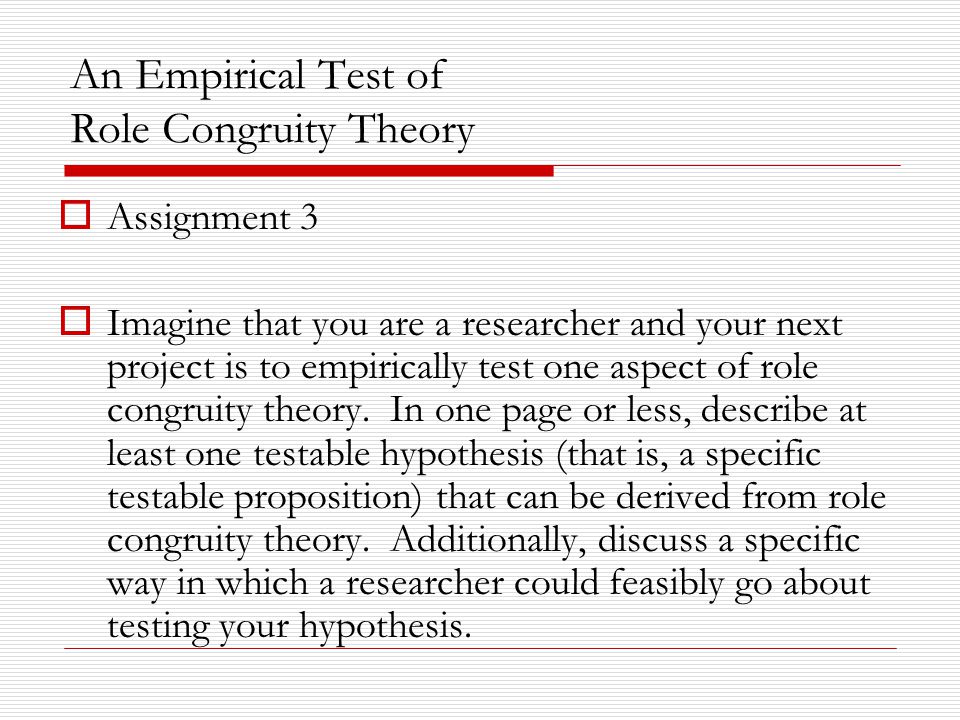 An Empirical Test of Role Congruity Theory
