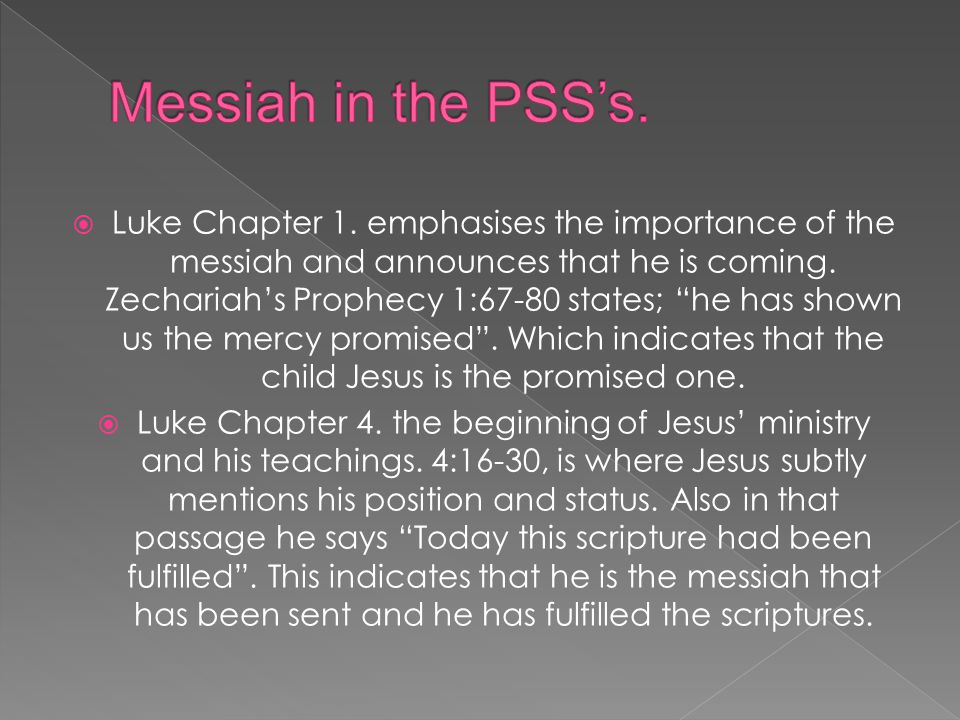Messiah in the PSS’s.