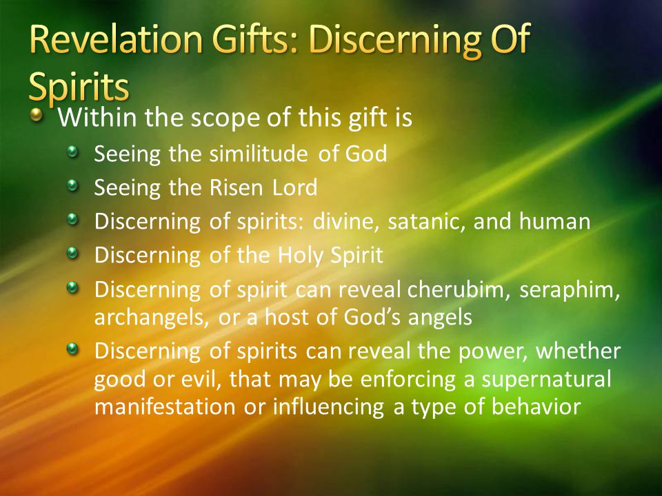 Revelation Gifts Discerning Of Spirits