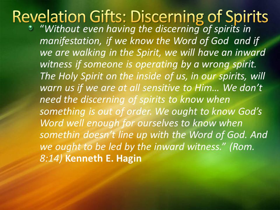 Revelation Gifts Discerning Of Spirits