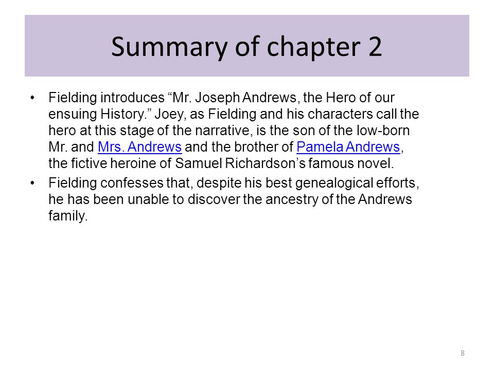 Joseph Andrews Book 1 Chapters Story Text And Critical Analysis Ppt Download