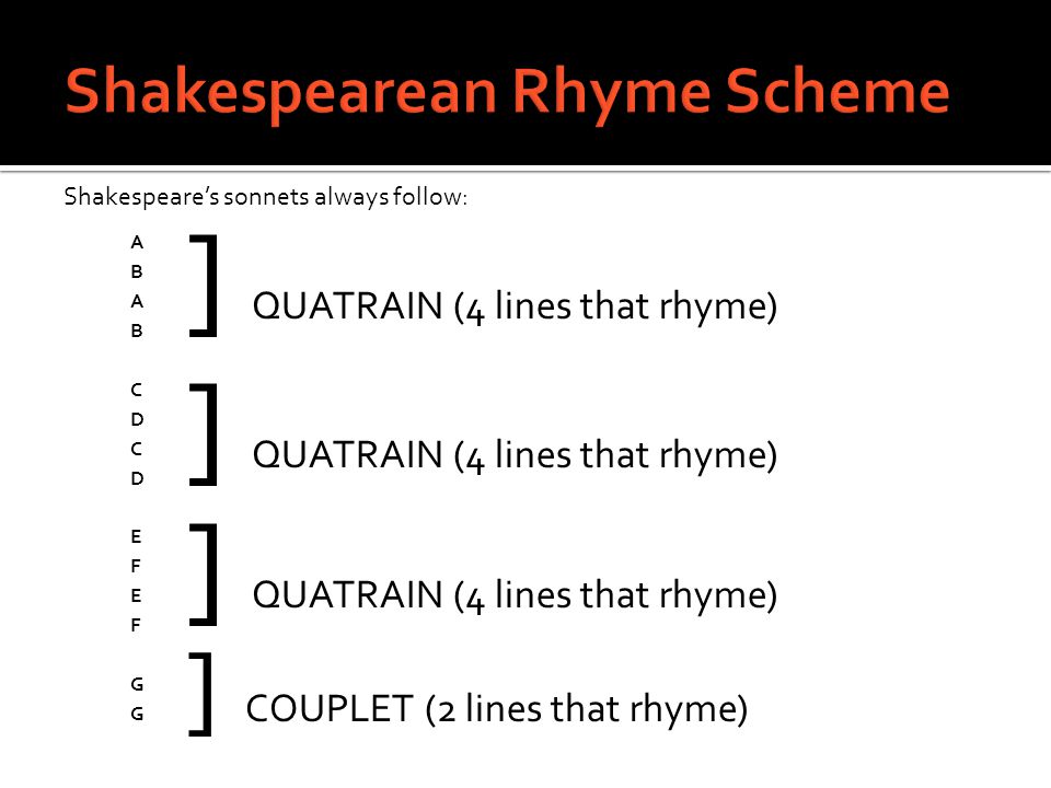 Shakespearean Rhyme Scheme