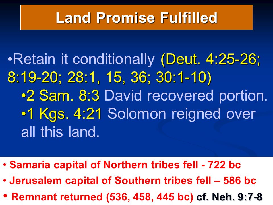Land Promise Fulfilled