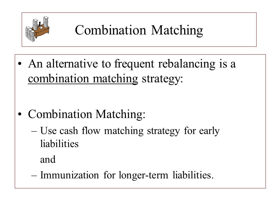 Combination Matching An alternative to frequent rebalancing is a combination matching strategy: Combination Matching: