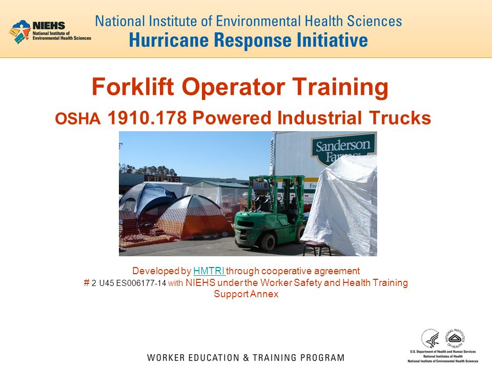 Forklift Operator Training Osha Powered Industrial Trucks Ppt Video Online Download