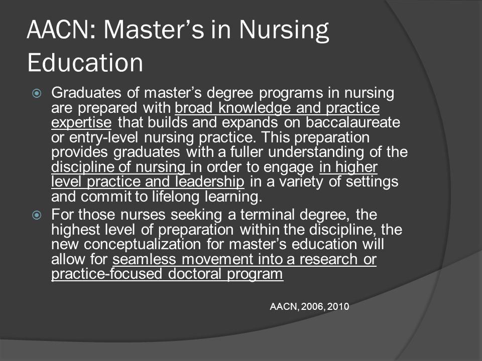 AACN: Master’s in Nursing Education