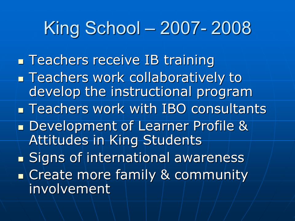 King School – Teachers receive IB training