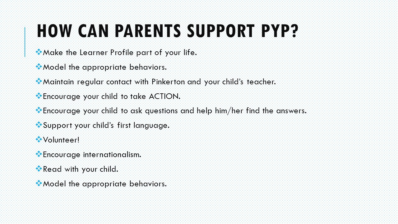How can Parents Support PYP