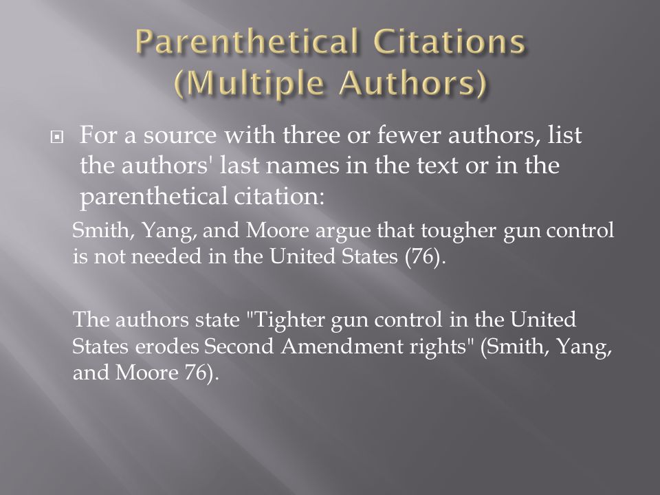 Parenthetical Citations (Multiple Authors)