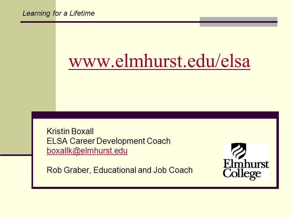 Kristin Boxall ELSA Career Development Coach