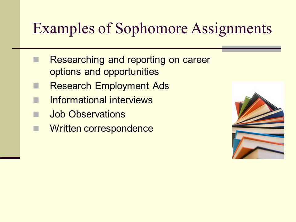 Examples of Sophomore Assignments