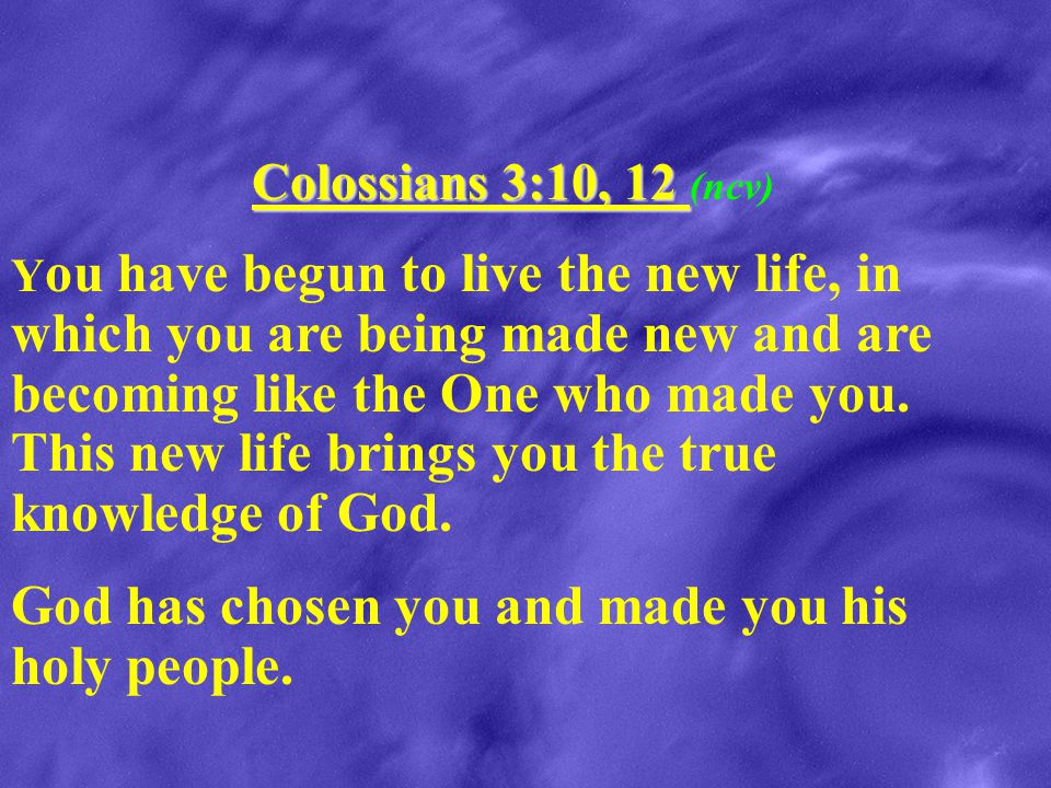 God has chosen you and made you his holy people.