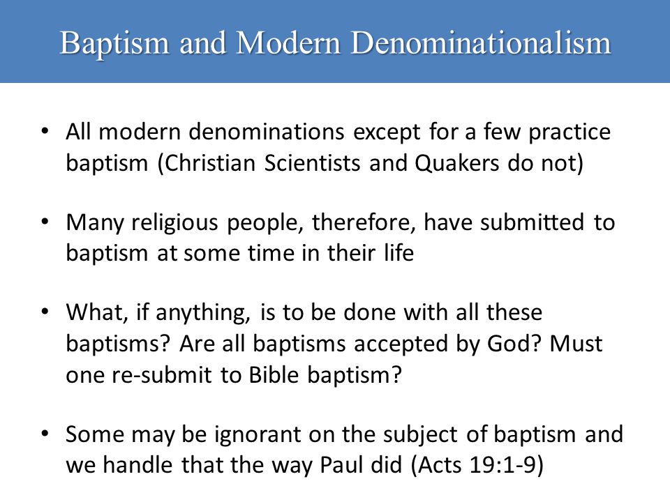 Baptism and Modern Denominationalism